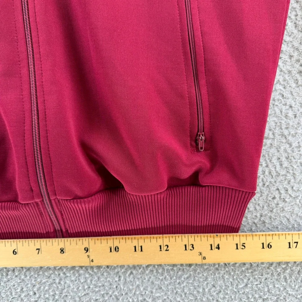 Vtg 80s Adidas Trefoil Track Jacket Maroon Burgundy Pinstripe Taiwan Mens M